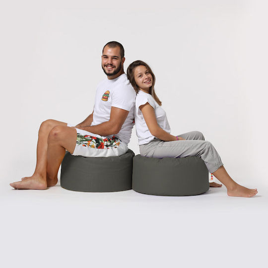Bean Bag Chair Stool Waterproof Round Grey 55x55x30cm