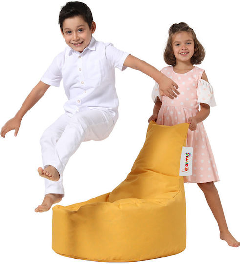 Πουφ Sessel Baton Yellow 70x70x35cm