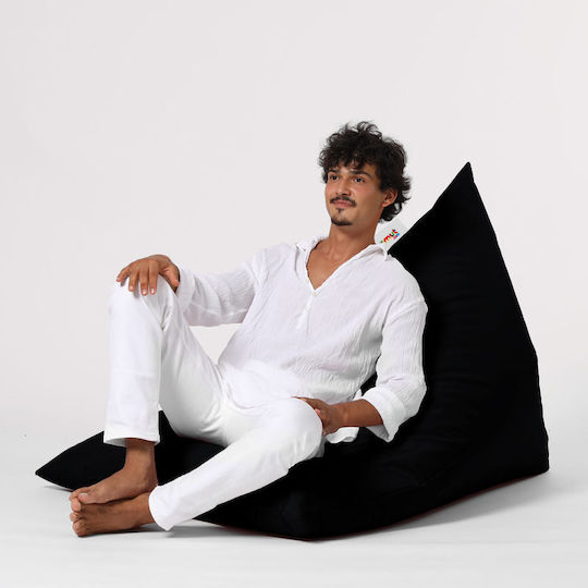 Fotolii Puf Bolster Impermeabil Pyramid Negru 145x90x35cm