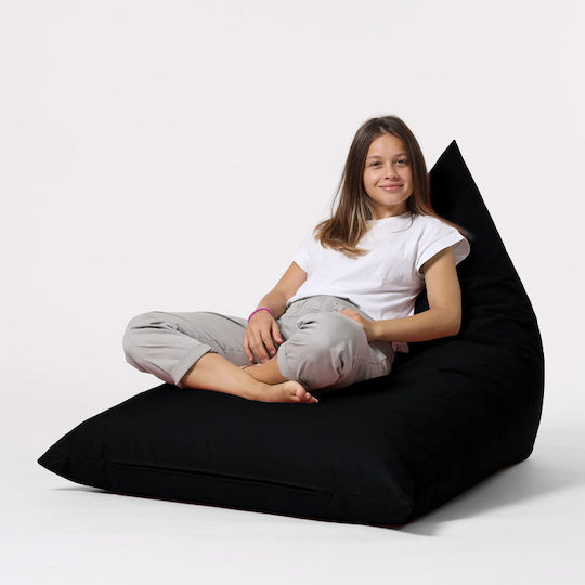 Fotolii Puf Bolster Impermeabil Pyramid Negru 145x90x35cm