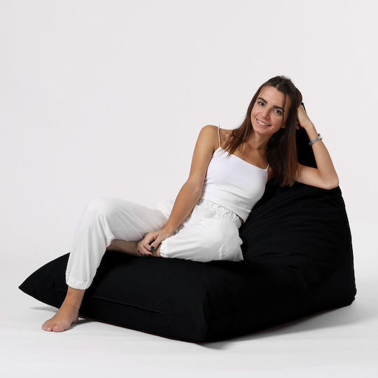 Fotolii Puf Bolster Impermeabil Pyramid Negru 145x90x35cm