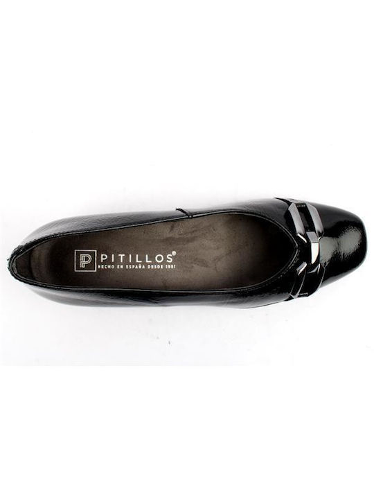 Pitillos Anatomic Leather Black Heels -BLACK