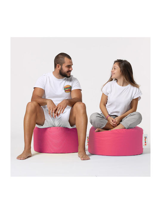 Waterproof Bean Bag Stool Poof Round Pink 55x55x30cm