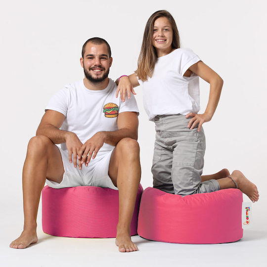 Waterproof Bean Bag Stool Poof Round Pink 55x55x30cm