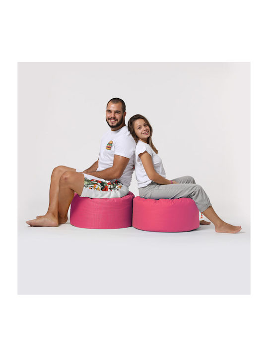 Waterproof Bean Bag Stool Poof Round Pink 55x55x30cm