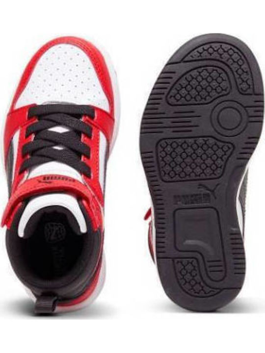 Rebound V6 Kids Sneakers High with Scratch White