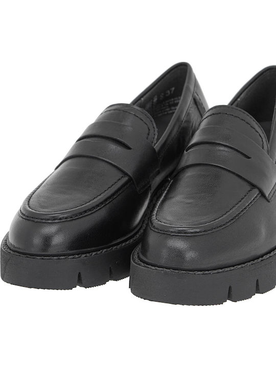 Δερμάτινα Γυναικεία Loafers σε Μαύρο Χρώμα