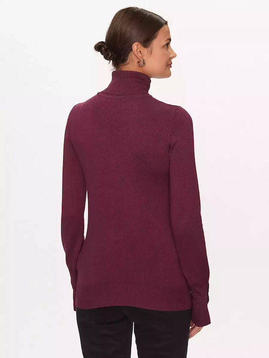 Guess Paule Women's Long Sleeve Pullover Turtleneck Burgundy