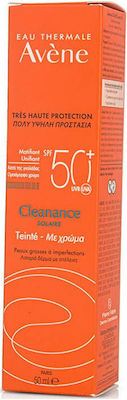 Avene Cleanance Αδιάβροχη Αντηλιακή Κρέμα Προσώπου SPF50 με Χρώμα 50ml