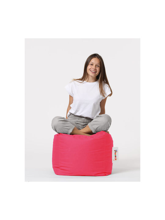 Waterproof Bean Bag Stool Poof Square Pink 45x45x45cm