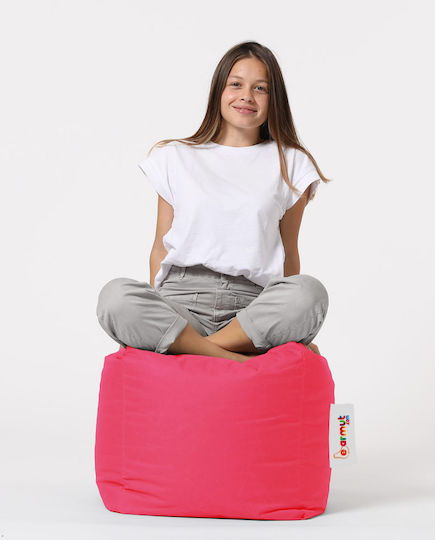Waterproof Bean Bag Stool Poof Square Pink 45x45x45cm