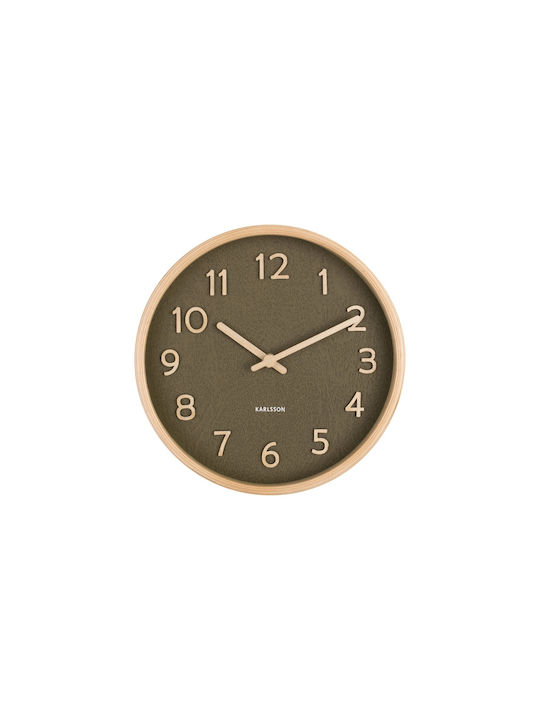 Karlsson Wall Clock Wooden Brown Ø22cm