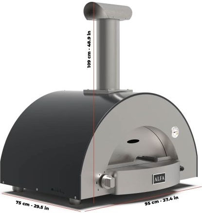 Alfa Classico 2 Pizze Φούρνος Πίτσας Υγραερίου Παραδοσιακός 15kW 95x75x109cm