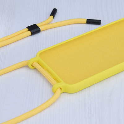 Techsuit Lanyard Silicone Back Cover with Strap Yellow (iPhone 15 Pro)