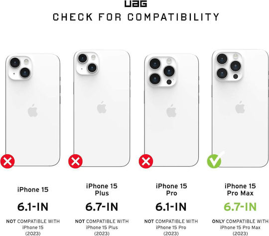 UAG Composite Plasma Back Cover Πλαστικό / Σιλικόνης 2mm Γκρι (iPhone 15 Pro Max)