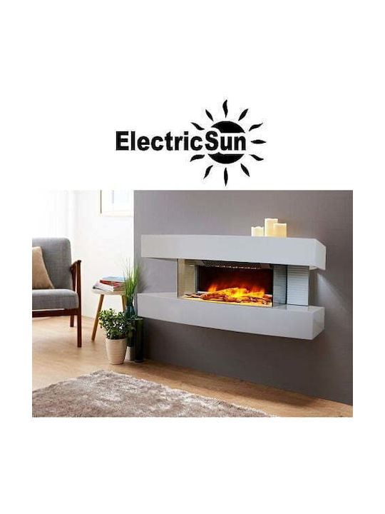 Electric Sun Paula Wall Mounted Electric Fireplace 10W 81x41cm White