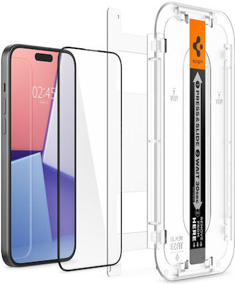 Spigen 0.3mm Full Face Tempered Glass Black (iPhone 15)