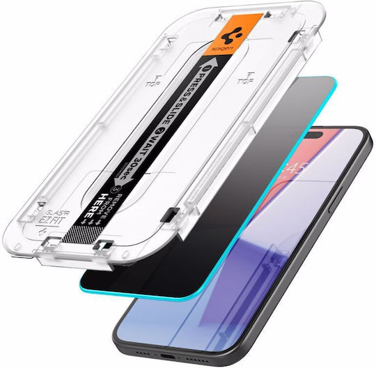Spigen Ez Fit Glas.tr Privacy Full Face Tempered Glass 2τμχ (iPhone 15 / 16)
