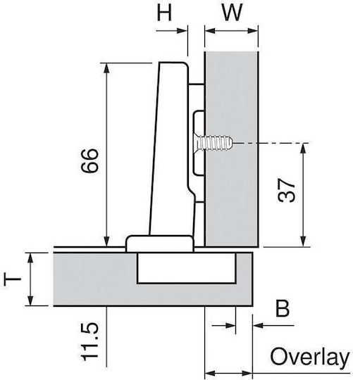 Blum Μεντεσές Επίπλου Βιδωτός από Μέταλλο 75T1650
