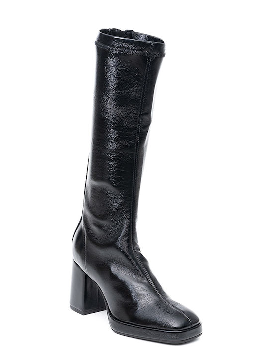 Perlapura Leder Damenstiefel Schwarz