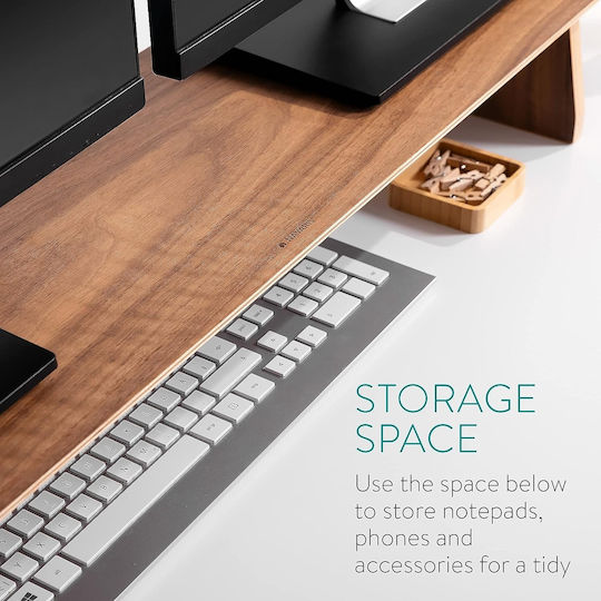 Navaris Tabletop Suport pentru 2 Monitoare Nuc / maro închis Maro (53516.05)