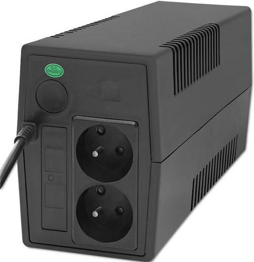 Qoltec FR UPS Line-Interactive 650VA 360W с 2 Schuko Гнезда