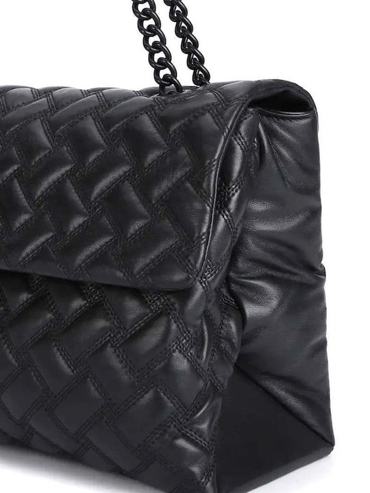 Kensington Drench Δερμάτινη Γυναικεία Τσάντα Tote Μαύρη