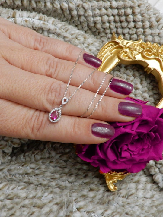 Art d or Комплект с Колие & Обеци от Бяло злато 14K с Камъни