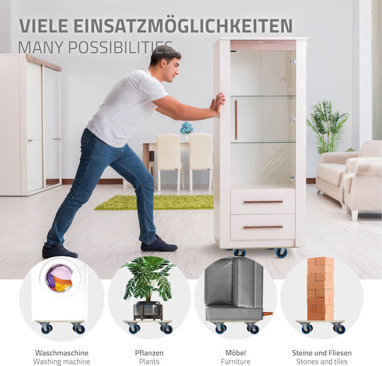 ECD Germany Mobile Basis for Load Weight up to 800kg in Gray Color