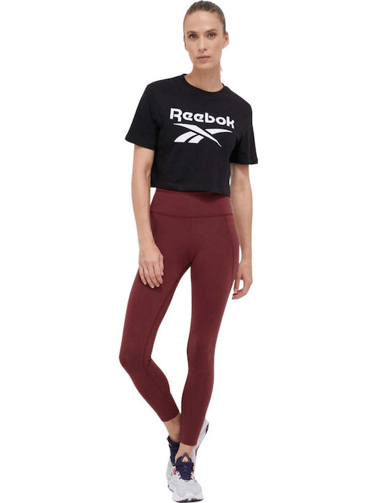 Identity Γυναικείο Crop Top Βαμβακερό Κοντομάνικο Μαύρο