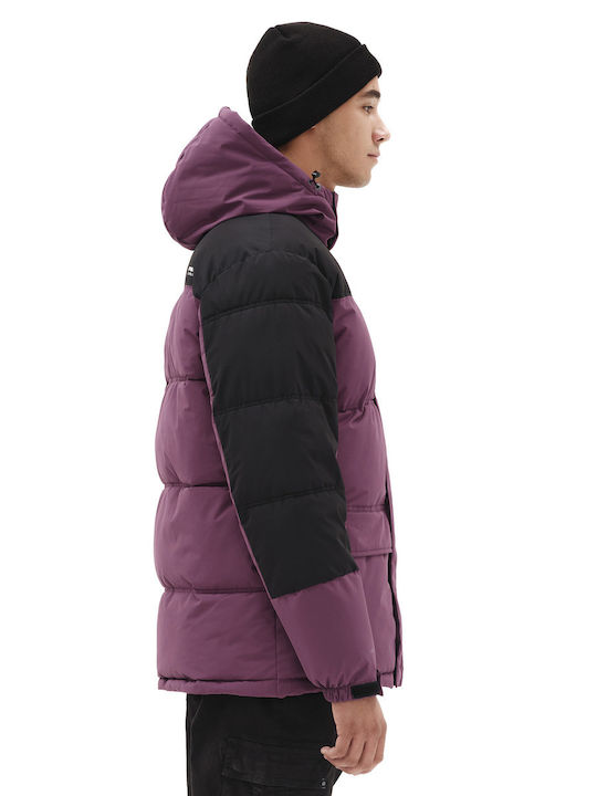 Winter Jacket Puffer Waterproof and Windproof Mauve/Black