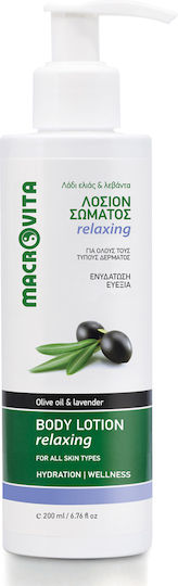 Macrovita Relaxing Moisturizing Lotion Body with Aroma Lavender for All Skin Types 200ml