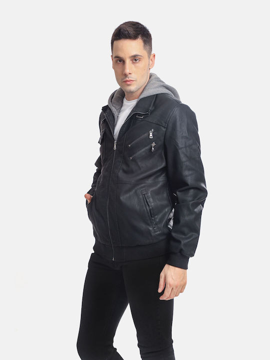 Paco & Co Men's Winter Leather Jacket Black