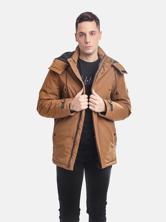 Paco & Co Herren Winter Jacke Lässig Braun