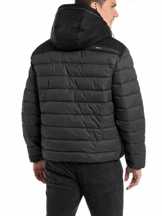 Replay Herren Winter Jacke Lässig Gray