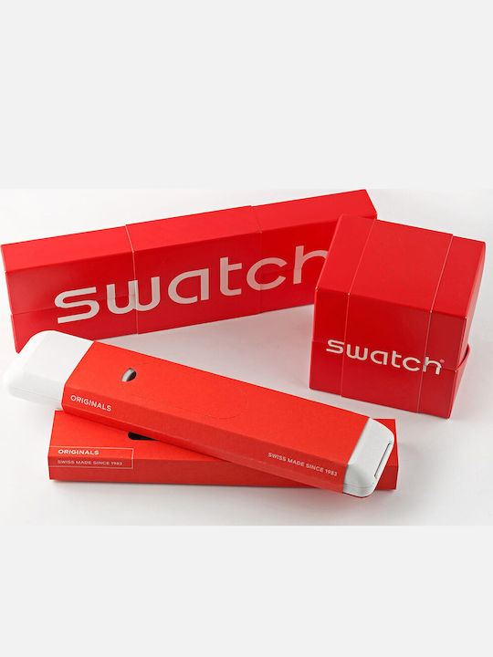 Swatch Swatch Γυναικείο Ρολόι 34mm Μπαταρίας με Μπεζ Καουτσούκ Λουράκι