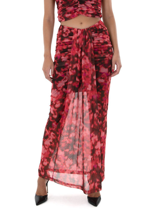 Twenty 29 Maxi Skirt with Tulle in Red Color