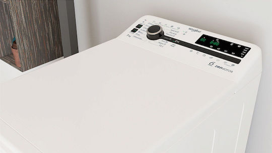Whirlpool Πλυντήριο Ρούχων Άνω Φόρτωσης 7kg 1151 Στροφών 6th Sense TDLRB 7232BS EU