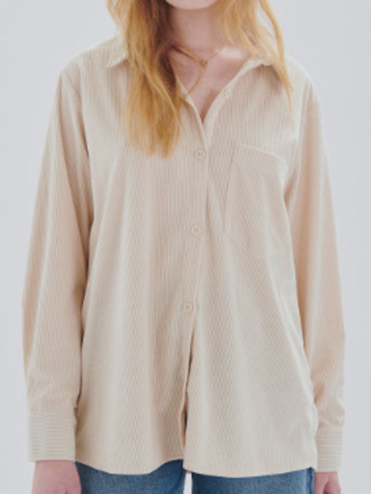 24 Colours Women's Long Sleeve Shirt Beige