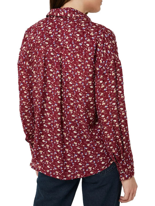 C'est Beau La Vie Women's Floral Long Sleeve Shirt Purple