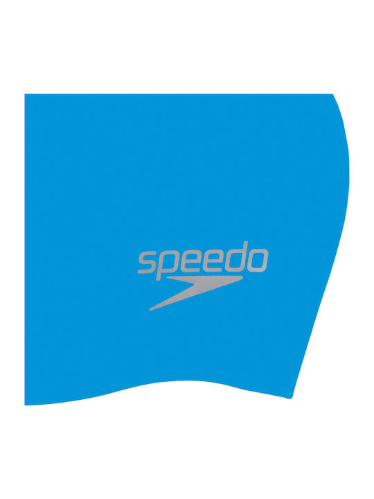 Speedo Plain Moulded Silicone Adults Swimming Cap Blue