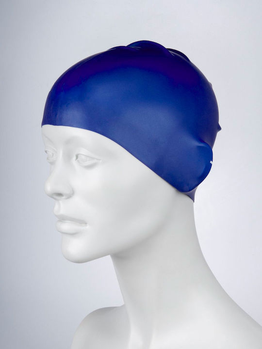 Speedo Plain Moulded Silicone Kids Swimming Cap Blue