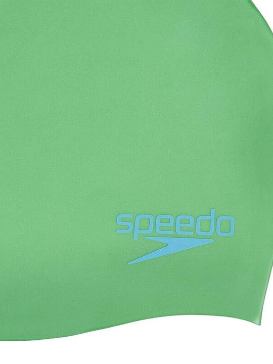 Speedo Plain Moulded Schwimmkappe Kinder Grün