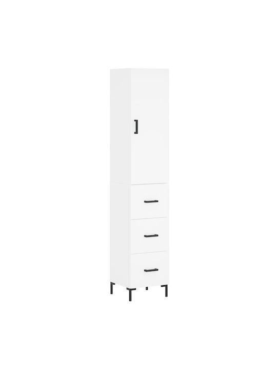 Cabinet de Birou Lemnos Alb 34.5x34x180cm