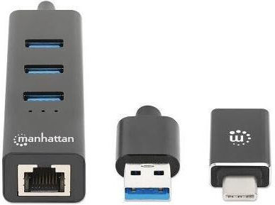 Manhattan Hub 3 Θυρών USB 3.0 με σύνδεση USB-A / USB-C