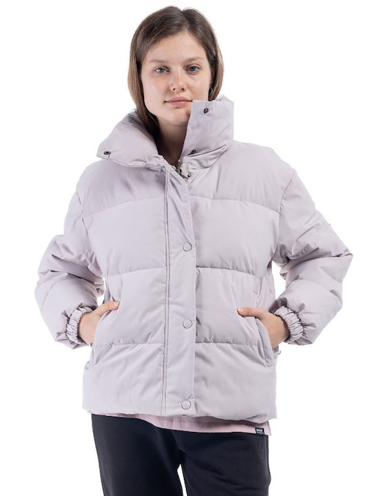 District75 Kurz Damen Puffer Jacke für Winter Beige