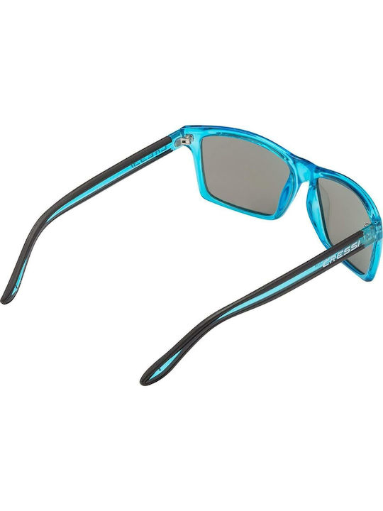 CressiSub Rio Men's Sunglasses with Blue Plastic Frame and Blue Mirror Lens XDB100107