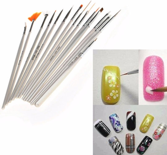 Set Decorations for Nails in White Color 15pcs