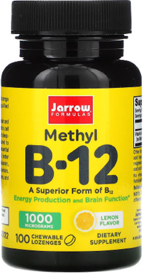 Jarrow Formulas Vitamin B12 for Nervous System Health 2500mg 1000mcg 100 lozenges
