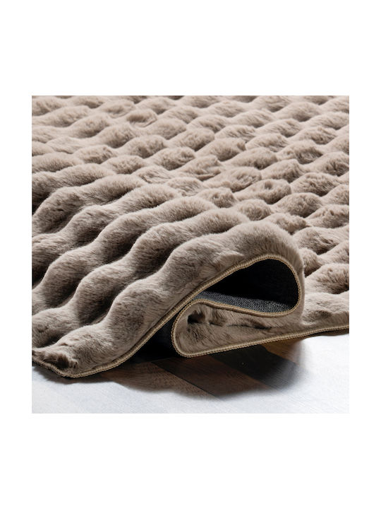 Saray Home Rutschfest Teppich Rechteckig Zottelig Pelzige Brown mocha